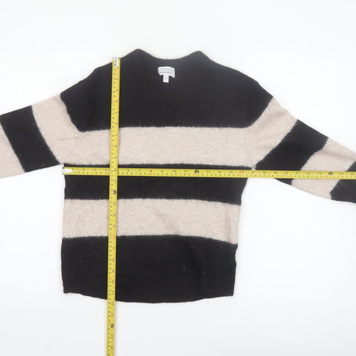 & Other Stories Women Black Beige Striped Alpaca Blend Jumper XS