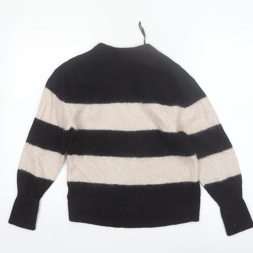 & Other Stories Women Black Beige Striped Alpaca Blend Jumper XS