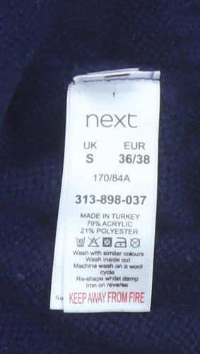 Next Womens Blue Rainbow Knit Crew Neck Pullover Jumper Size S