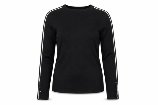 Front view of Marks & Spencer Women Black, size 8, Crew Neck Long Sleeve jumper