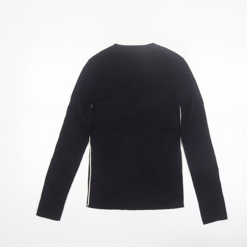 Marks and Spencer Women Black Size 8 Crew Neck Long Sleeve Pullover Jumper