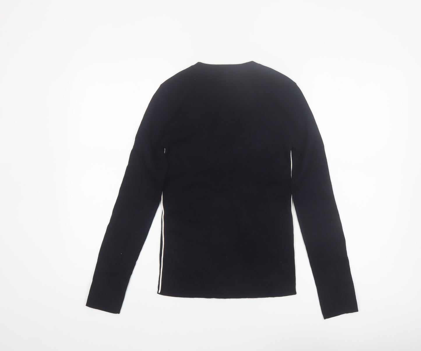Marks and Spencer Women Black Size 8 Crew Neck Long Sleeve Pullover Jumper