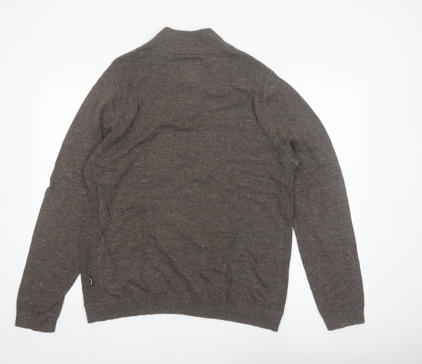 Fat Face Women Brown 100% Cotton Half Zip Jumper Size L
