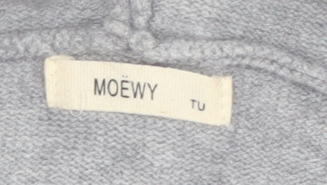 MOEWY Women’s Grey Sequin Star Hooded Pullover Jumper One Size