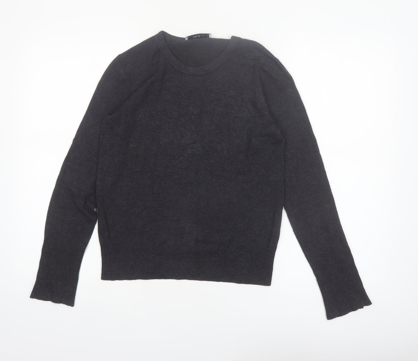 ZARA Women Black Crew Neck Knit Pullover Jumper Size 12