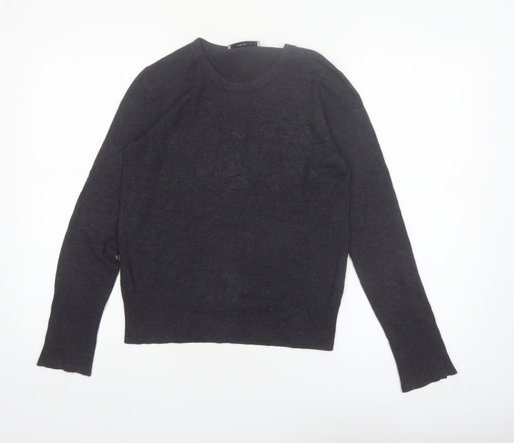 ZARA Women Black Crew Neck Knit Pullover Jumper Size 12