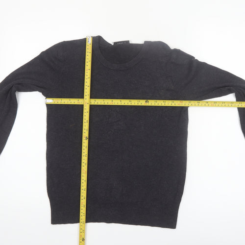 ZARA Women Black Crew Neck Knit Pullover Jumper Size 12