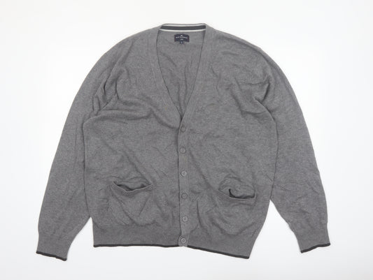 Marks and Spencer Blue Harbour Men’s Grey Cotton Button Cardigan XL