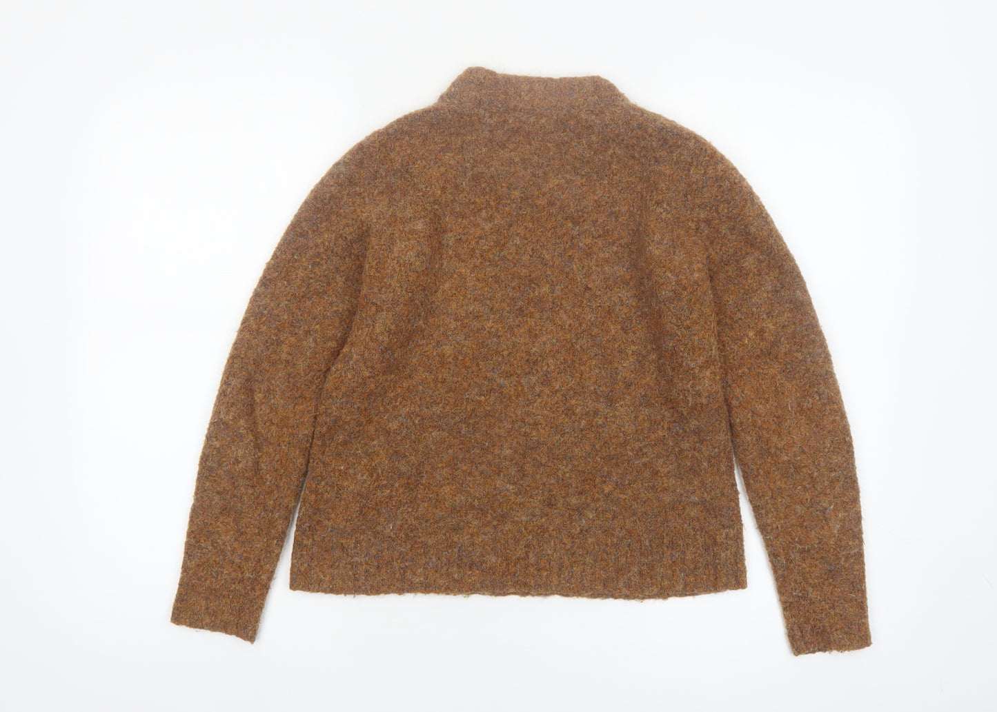 Warehouse Women Brown Wool Blend Crew Neck Pullover Jumper UK 8