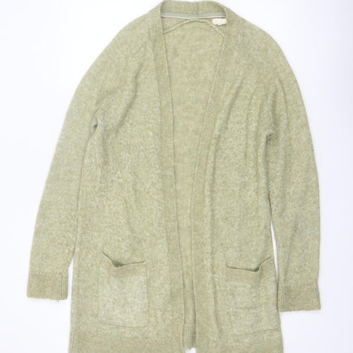Fat Face Women's Green Mohair Blend Long Sleeve Open Cardigan UK 12