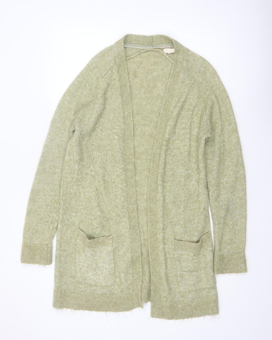 Fat Face Women's Green Mohair Blend Long Sleeve Open Cardigan UK 12