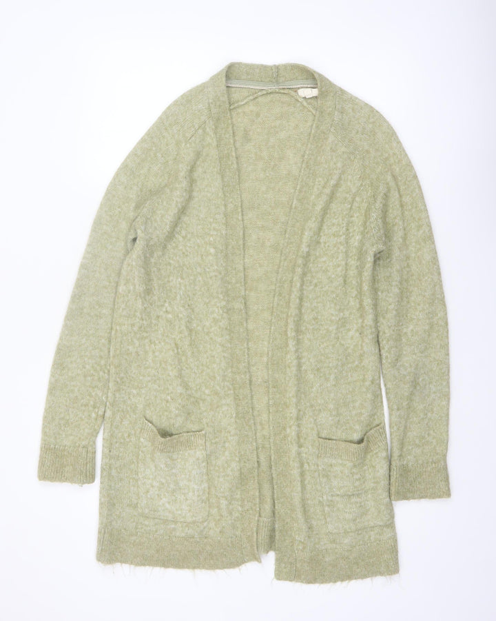 Fat Face Women's Green Mohair Blend Long Sleeve Open Cardigan UK 12