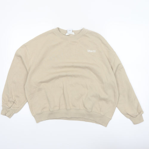 MNG x Disney Beige Womens Sweatshirt Size M Mickey Mouse 100 Years
