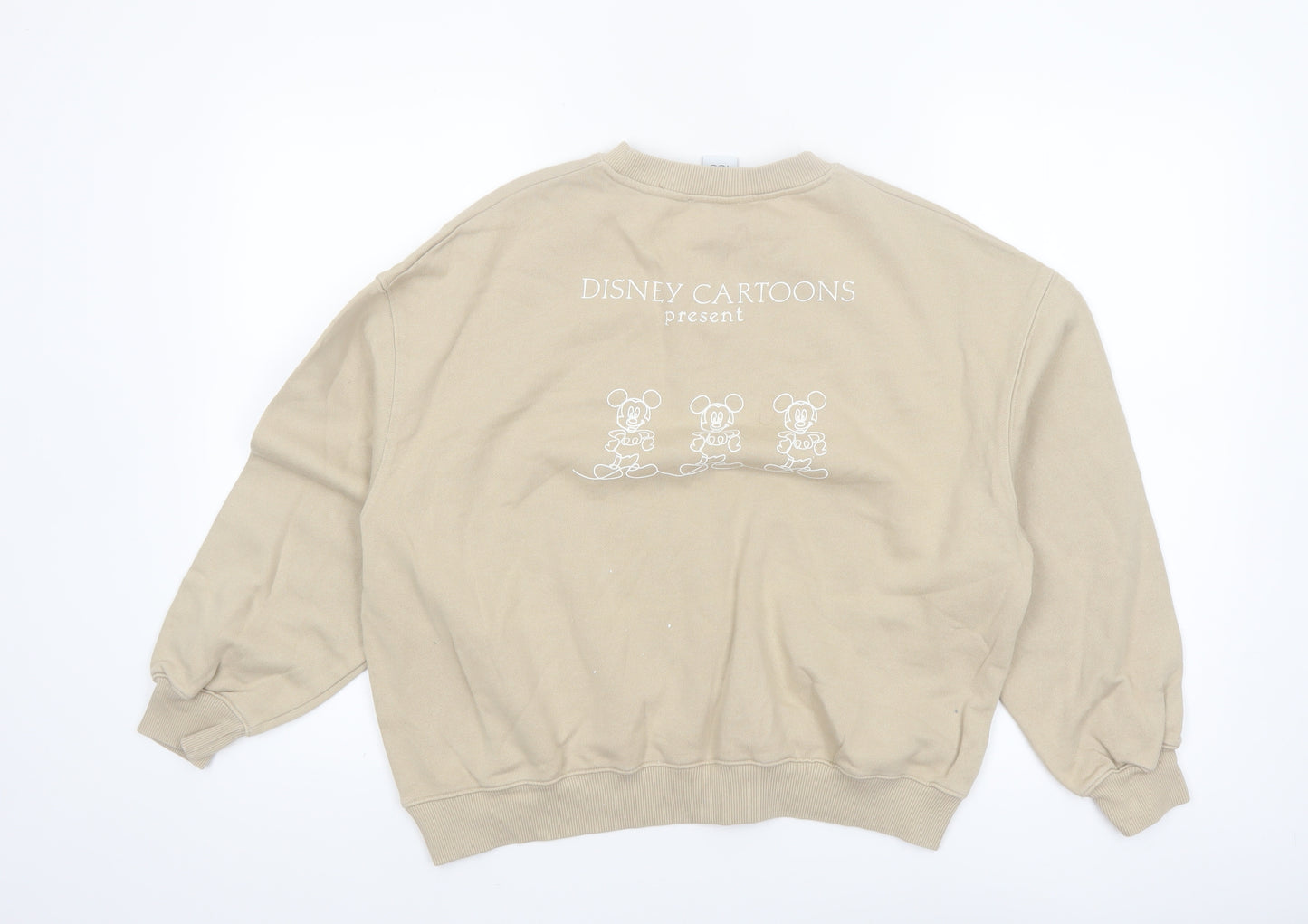 MNG x Disney Beige Womens Sweatshirt Size M Mickey Mouse 100 Years