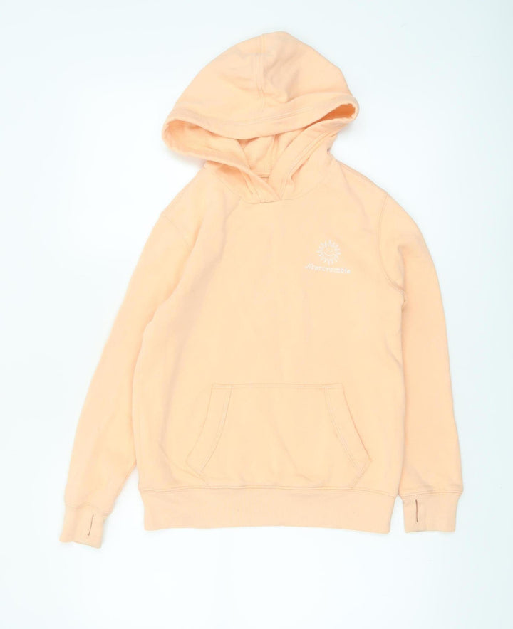 Abercrombie Kids Girls Beige Logo Pullover Hoodie 9-10 Years