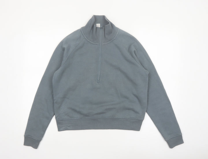 90 Degree by Reflex Womens Grey 1/2 Zip Long Sleeve Pullover Sweatshirt Size S
