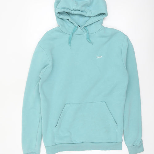MP Men's Blue Pullover Hoodie M Regular Fit Fleece Logo