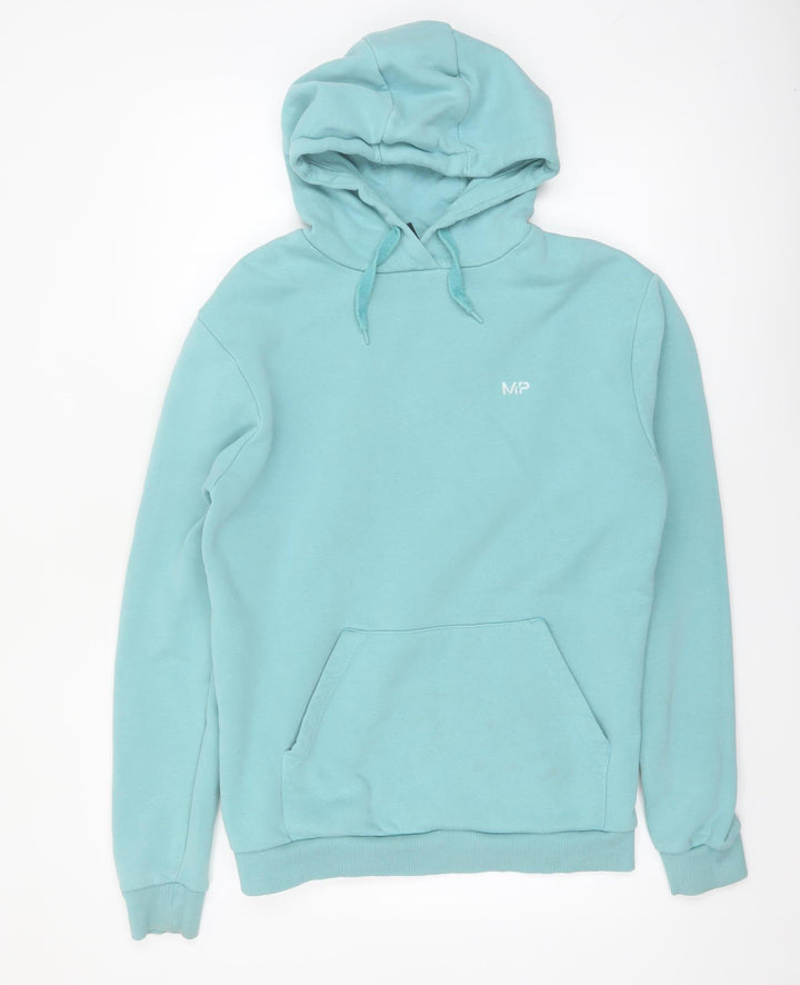 MP Men's Blue Pullover Hoodie M Regular Fit Fleece Logo