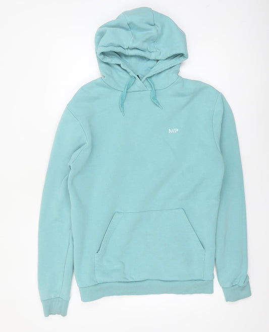 MP Men's Blue Pullover Hoodie M Regular Fit Fleece Logo