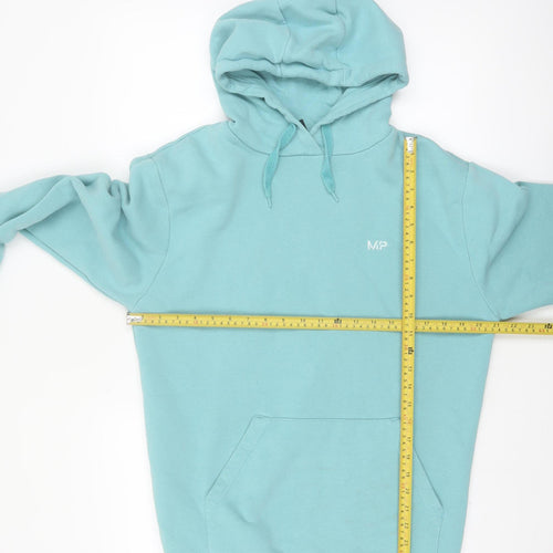 MP Men's Blue Pullover Hoodie M Regular Fit Fleece Logo