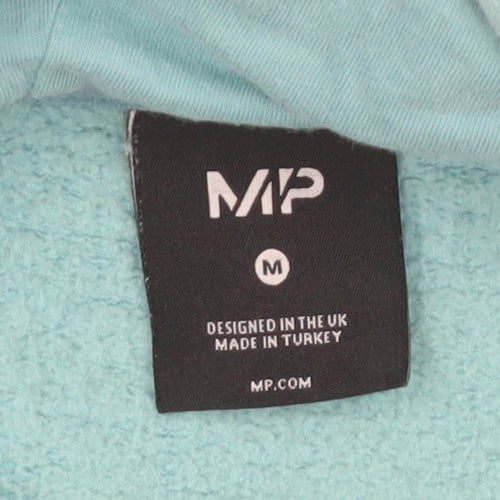 MP Men's Blue Pullover Hoodie M Regular Fit Fleece Logo