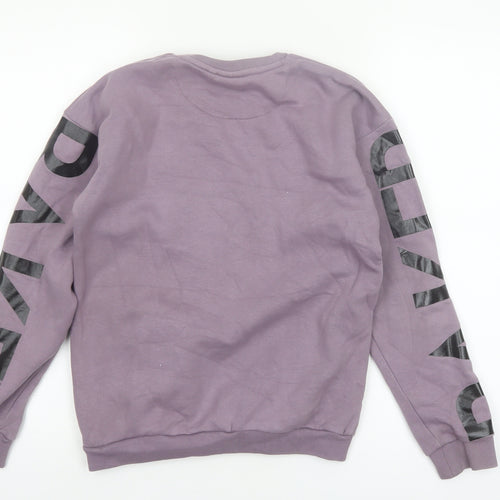 Ted Baker Boys Purple Logo Sweatshirt 12 Years Crew Neck Fleece Cotton Blend