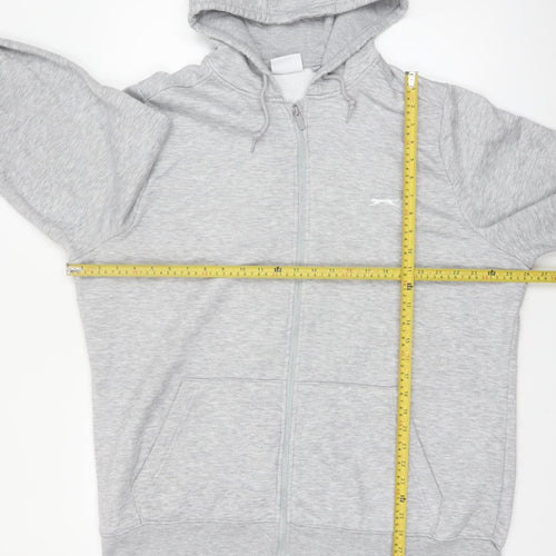 Slazenger Mens Grey 2XL Full Zip Fleece Hoodie