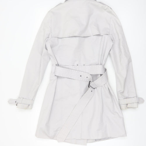 Esprit Women's Beige Trench Coat Size 8 Belted Classic Mid-Length