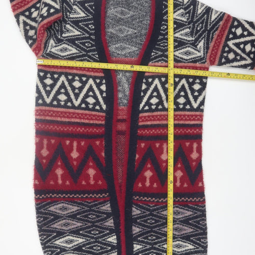 Roman Women’s Red Black Aztec Knit Cardigan Size 14