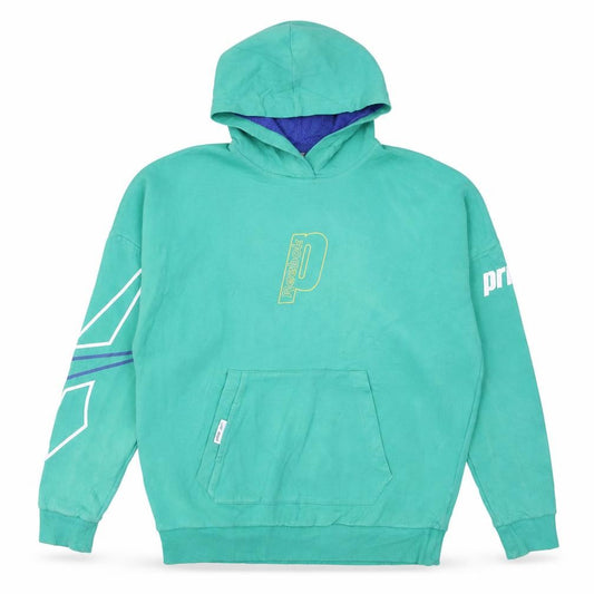 Front view of Reebok men’s green pullover hoodie medium retro sportswear