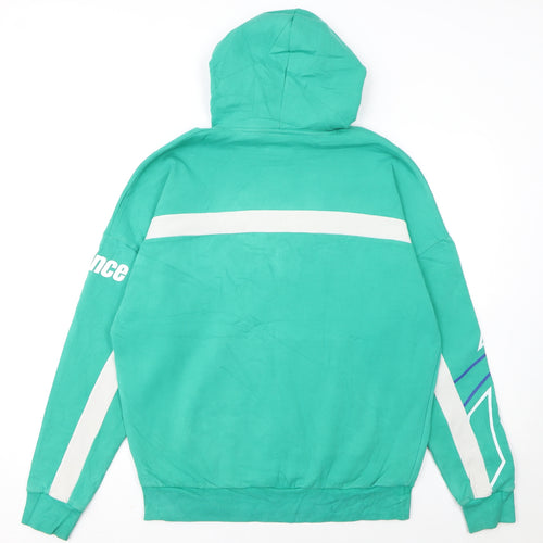 Reebok Mens Green Pullover Hoodie Medium Retro Sportswear