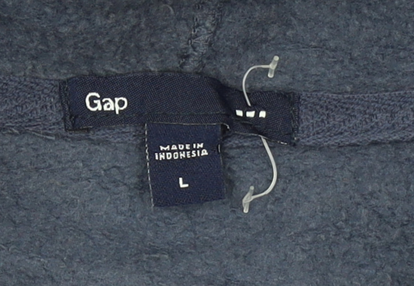 GAP Mens Blue Pullover Hoodie L Fleece Logo Sweatshirt