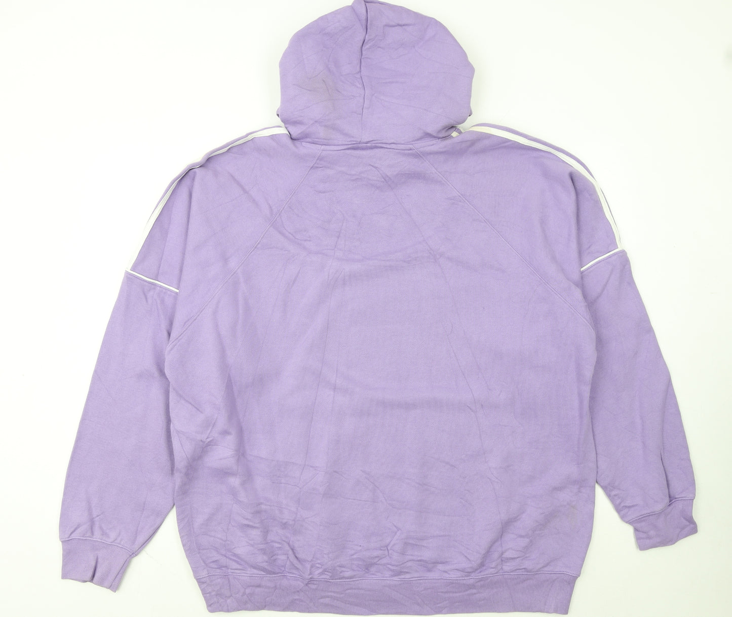 Adidas Women Purple XL Pullover Hoodie with White Stripes