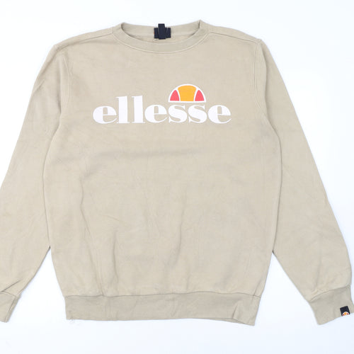Ellesse Men's Beige Logo Pullover Sweatshirt Size M