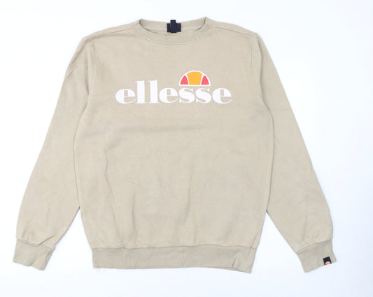 Ellesse Men's Beige Logo Pullover Sweatshirt Size M