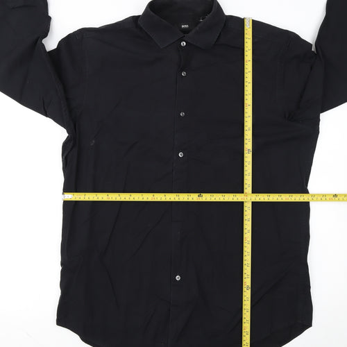 Hugo Boss Men's Black Regular Fit Easy Iron Long Sleeve Shirt 43