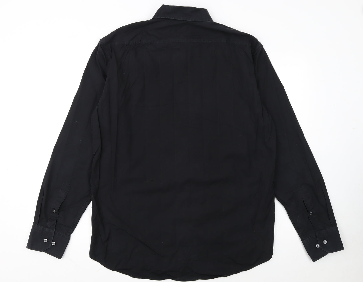 Hugo Boss Men's Black Regular Fit Easy Iron Long Sleeve Shirt 43