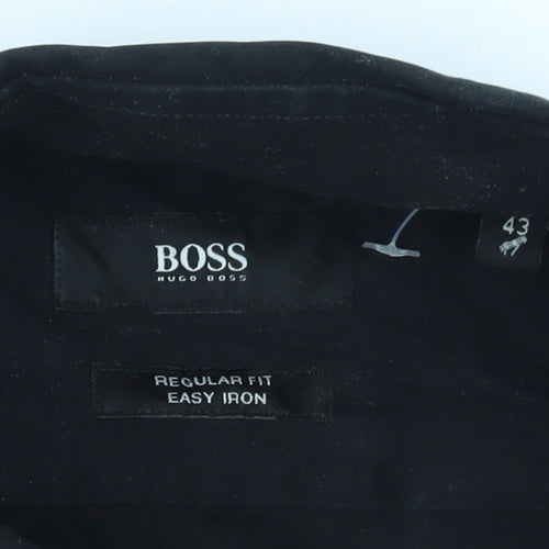 Hugo Boss Men's Black Regular Fit Easy Iron Long Sleeve Shirt 43