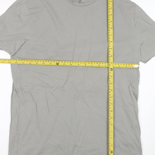 AllSaints Men Grey Cotton Crew Neck Short Sleeve T-Shirt Size M