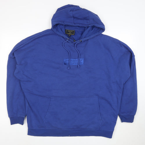 SikSilk Men's Blue Pullover Hoodie Size M Regular Fit Logo Fleece