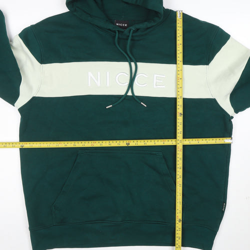 Nicce Men's Green XL Pullover Logo Hoodie with Drawstring and Pockets