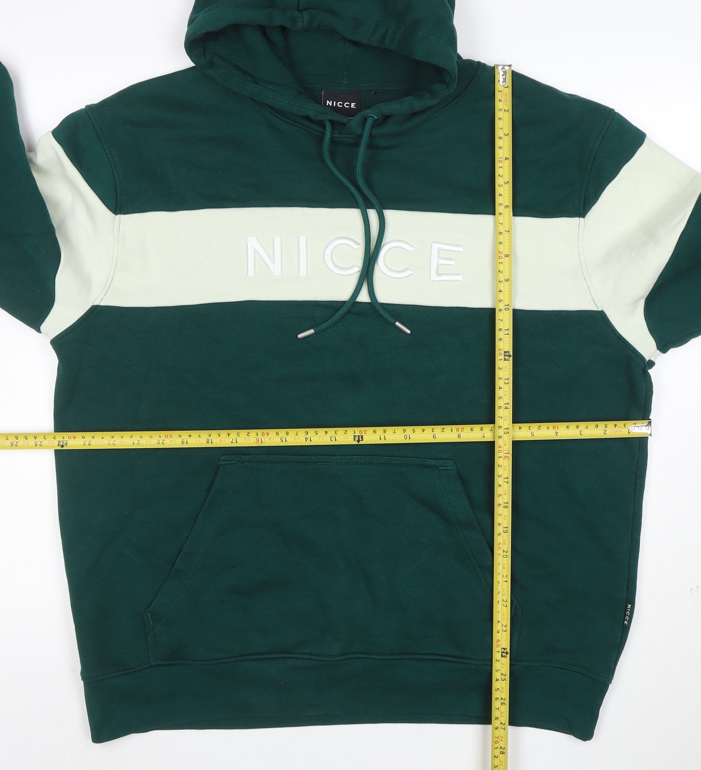 Nicce Men's Green XL Pullover Logo Hoodie with Drawstring and Pockets