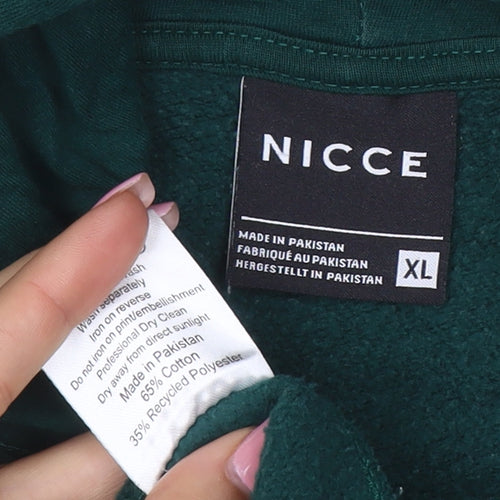 Nicce Men's Green XL Pullover Logo Hoodie with Drawstring and Pockets