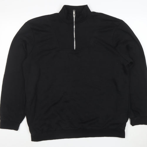 boohooMAN Men’s Black Small 1/2 Zip High Neck Pullover Sweatshirt