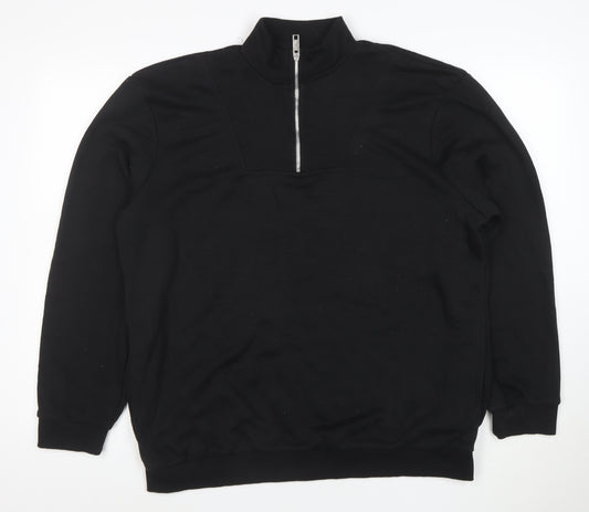 boohooMAN Men’s Black Small 1/2 Zip High Neck Pullover Sweatshirt