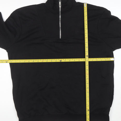 boohooMAN Men’s Black Small 1/2 Zip High Neck Pullover Sweatshirt
