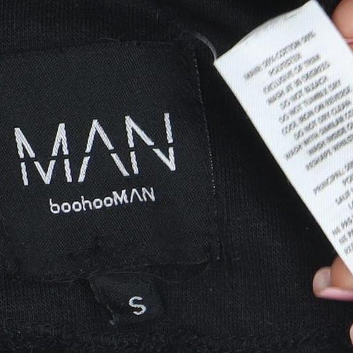boohooMAN Men’s Black Small 1/2 Zip High Neck Pullover Sweatshirt