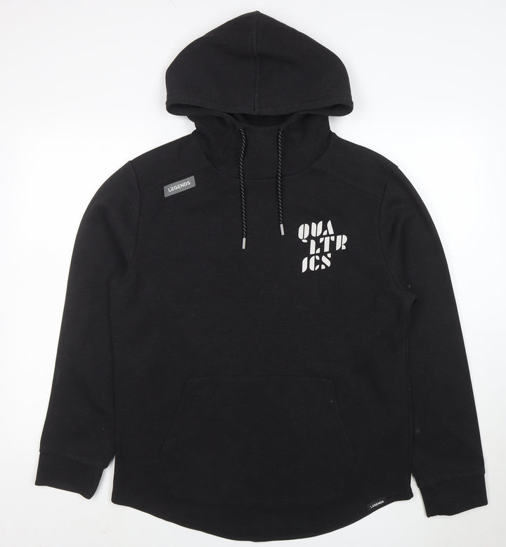 Legends Mens Black L Pullover Hoodie with Logo High Neck