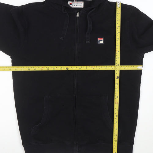 FILA Men's Black Full Zip Hoodie M Sports Cotton Blend