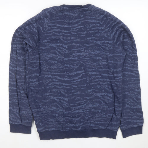 Selected Homme Men’s Blue Crew Neck Cotton Blend Sweatshirt M